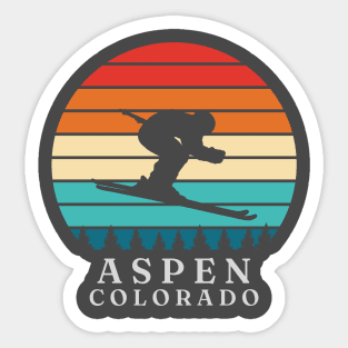 Ski, Mountains, Snow, Winter, Aspen Colorado Sticker